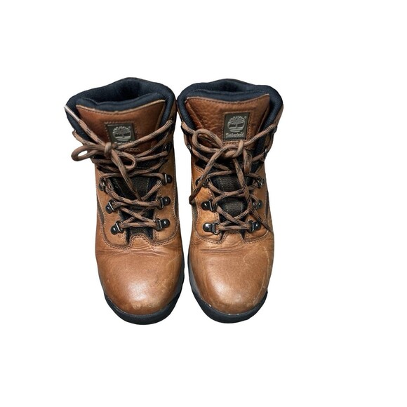 Timberland Women 9.5 Brown Leather Lace Up Ankle Boots Hiking ACT Active comfort - Picture 5 of 10